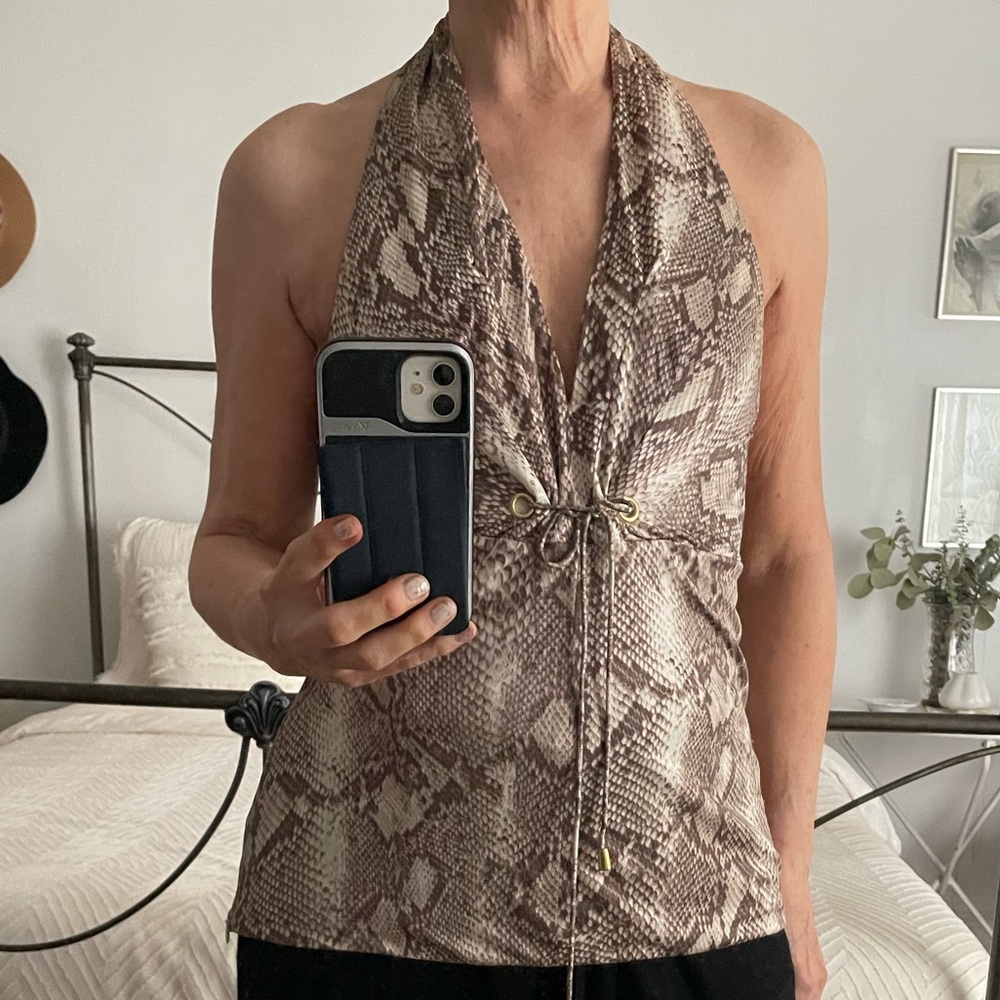 Snakeskin Halter Top